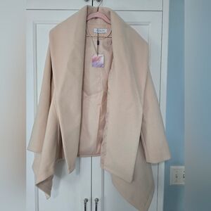 Chicwish Cream Draped Coat